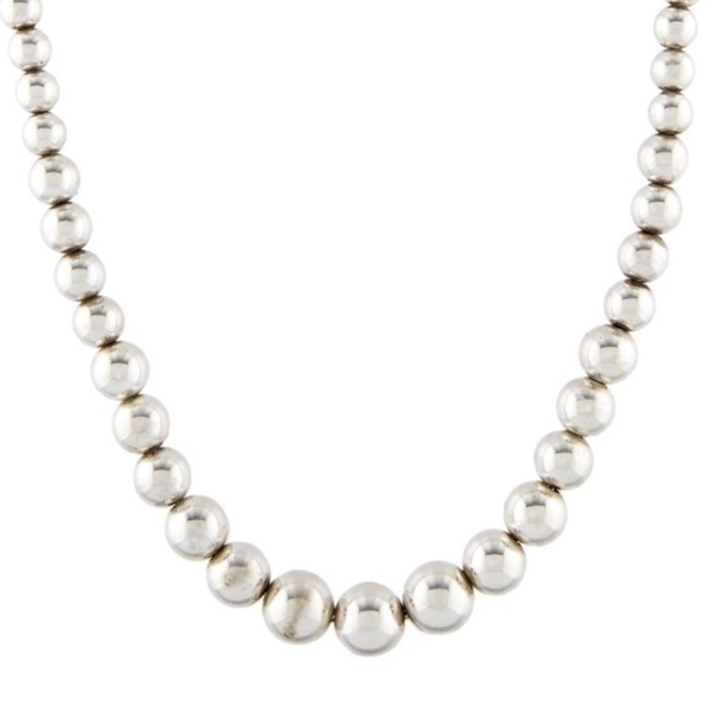 Authentic Vintage Tiffany & Co. Graduated Ball Collar Necklace 16” silver 925